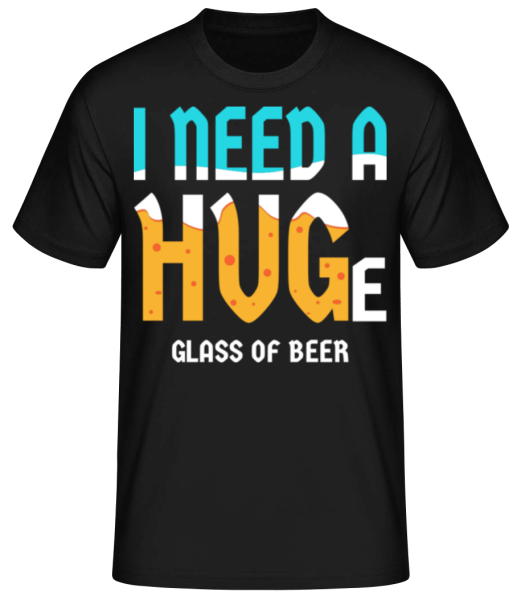 Huge Glass Of Beer - Men's Basic T-Shirt - Black - Front