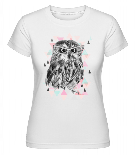 Hipster Owl -  Shirtinator Women's T-Shirt - White - Vorn