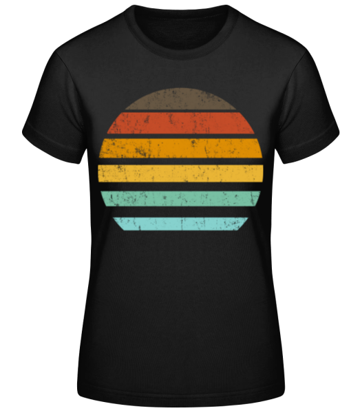 Retro Sunset 3 - Women's Basic T-Shirt - Black - Front