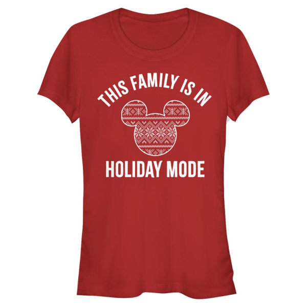 Disney Classics - Mickey Mouse - Mickey Mouse Family Holiday Mode - Women's T-Shirt - Red - Front