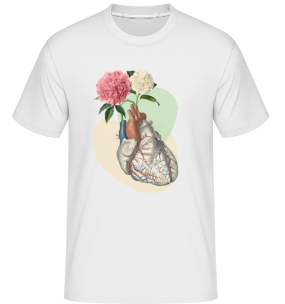 Flowers Heart -  Shirtinator Men's T-Shirt - White - Front