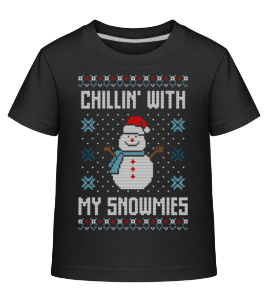 Chillin With My Snowmies - Kid's Shirtinator T-Shirt - Black - Front