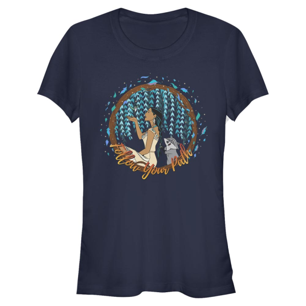 Disney - Pocahontas - Meeko and - Women's T-Shirt - Navy - Front