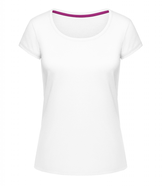 Women's U-Neck T-Shirt - White - Front