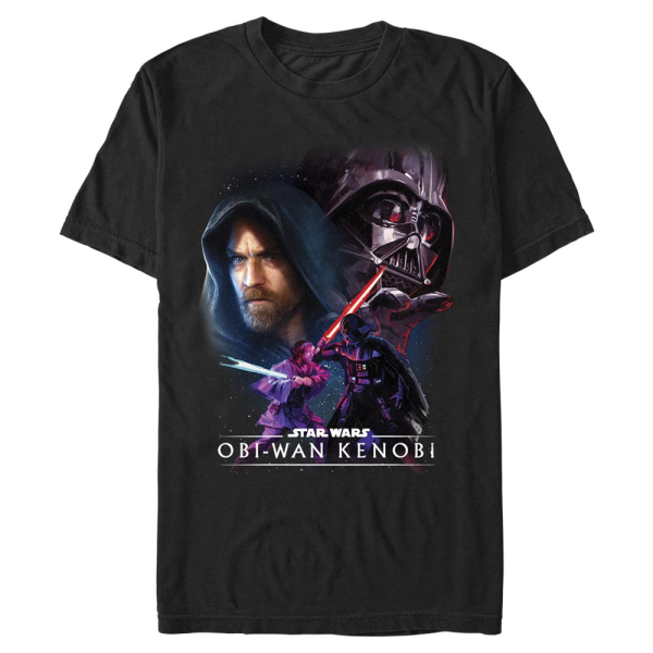 Star Wars - Obi-Wan Kenobi - Obi-Wan Kenobi & Darth Vader Big Face Off - Men's T-Shirt - Black - Front