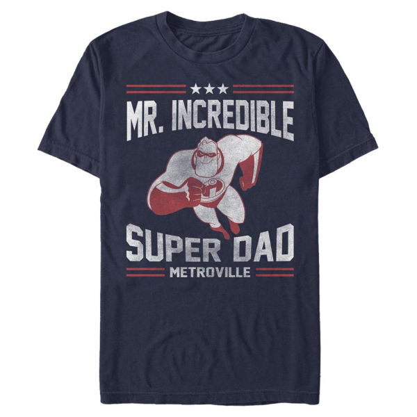Pixar - Incredibles - Mr. Incredible Sporty Super Dad - Father's Day - Men's T-Shirt - Navy - Front