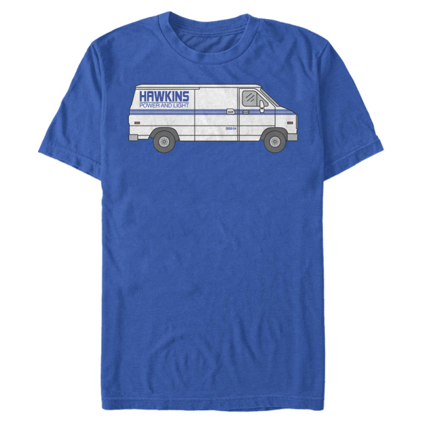 Netflix - Stranger Things - Hawkins Power & Light Hawkins Power Truck - Men's T-Shirt - Royal blue - Front