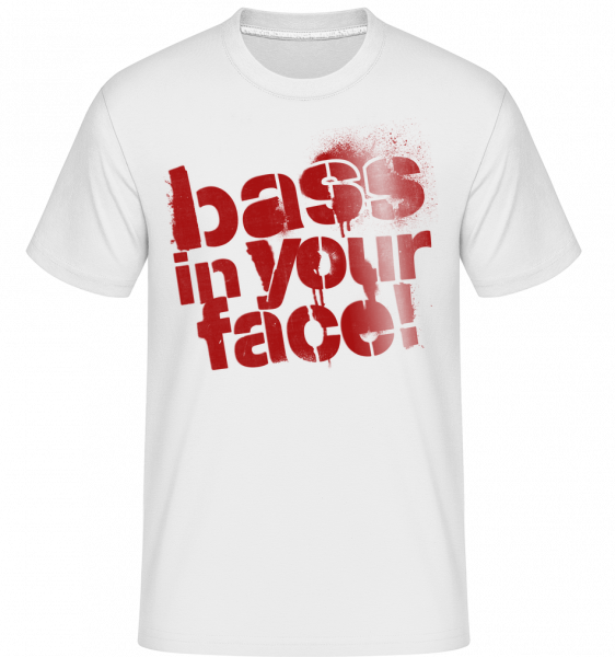 Bass In Your Face -  Shirtinator Men's T-Shirt - White - Vorn