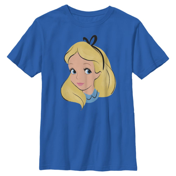 Disney - Alice in Wonderland - Alice Big Face - Kids T-Shirt - Royal blue - Front