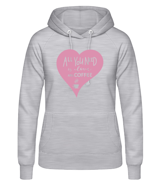 Love And Coffee - Women's Hoodie - Heather grey - Front
