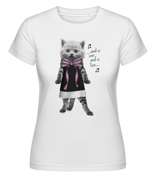 Dancing Cat -  Shirtinator Women's T-Shirt - White - Vorn