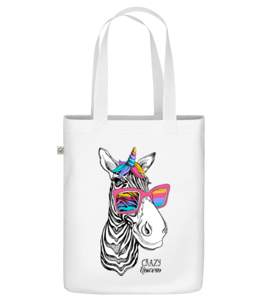 Crazy Unicorn - Organic tote bag - White - Front