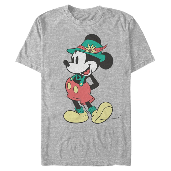 Disney - Mickey Mouse - Mickey Mouse Lederhosen Basics - Men's T-Shirt - Heather grey - Front