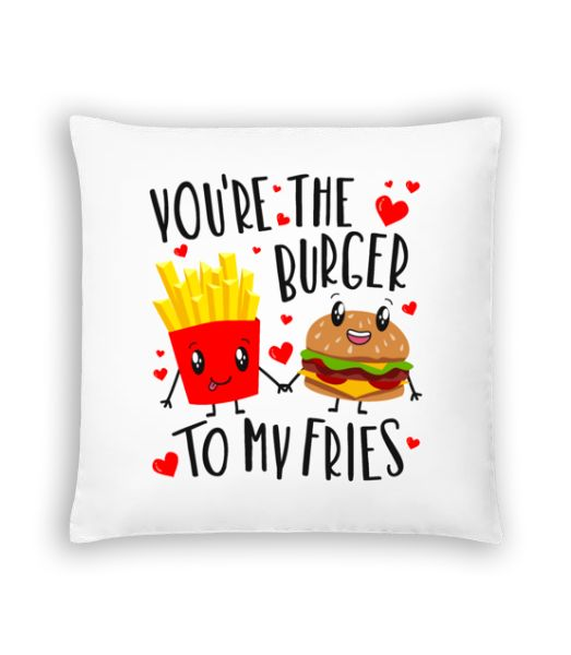 Burger To My Fries - Cushion - White - Front