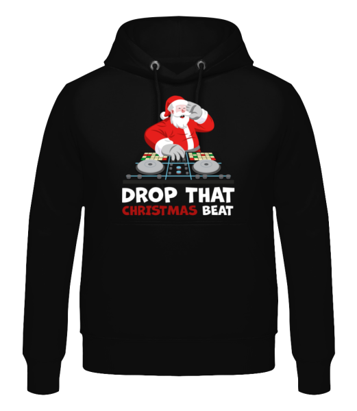 Drop That Christmas Beat - Men's Hoodie - Black - Front