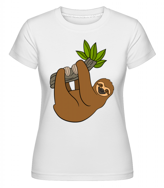 Sloth Hangs On The Branch -  Shirtinator Women's T-Shirt - White - Vorn