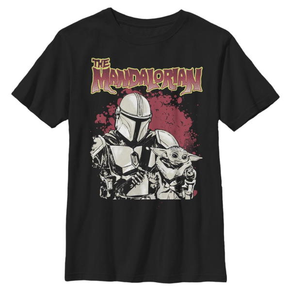 Star Wars - The Mandalorian - Skupina Nice Pair - Kids T-Shirt - Black - Front