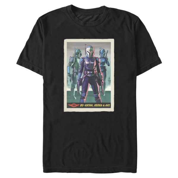 Star Wars - The Mandalorian - Bounty Hunter Bo-Katan & Co Card - Men's T-Shirt - Black - Front