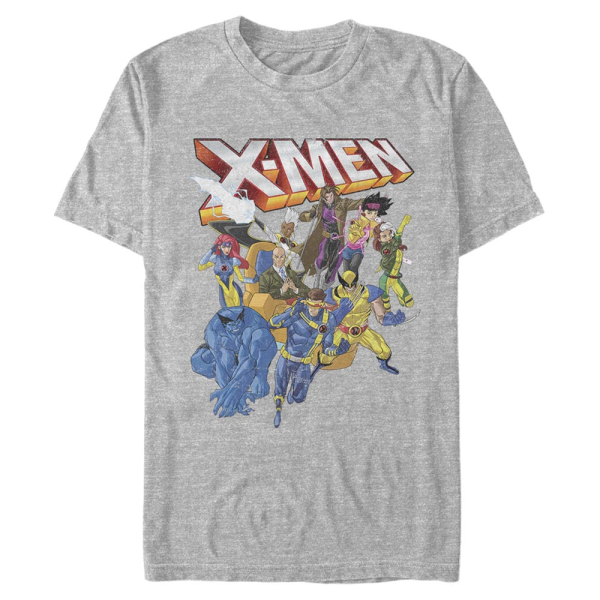 Marvel - X-Men - Group Shot Xmen Distressed - Men's T-Shirt - Heather grey - Front