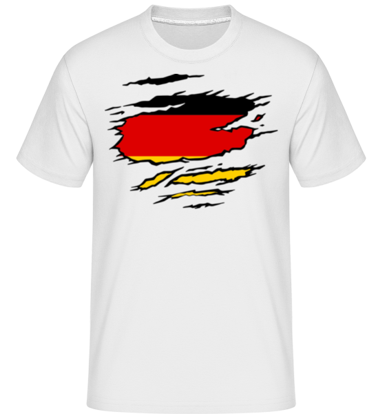Ripped Flag Germany -  Shirtinator Men's T-Shirt - White - Front