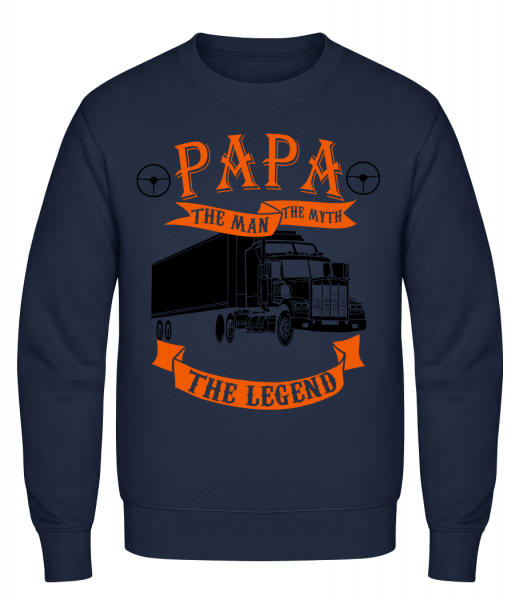Papa The Legend - Classic Set-In Sweatshirt - Navy - Vorn