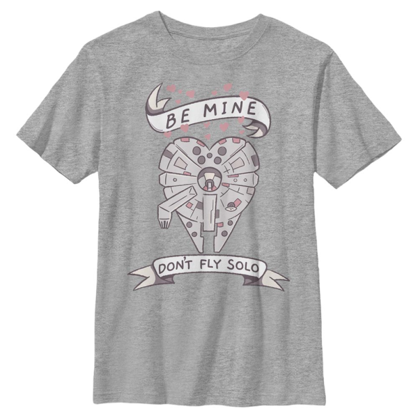 Star Wars - Millennium Falcon Be Mine Falcon - Valentine's Day - Kids T-Shirt - Heather grey - Front