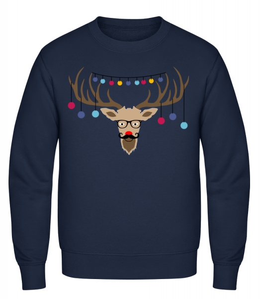 Christmas Reindeer - Classic Set-In Sweatshirt - Navy - Vorn