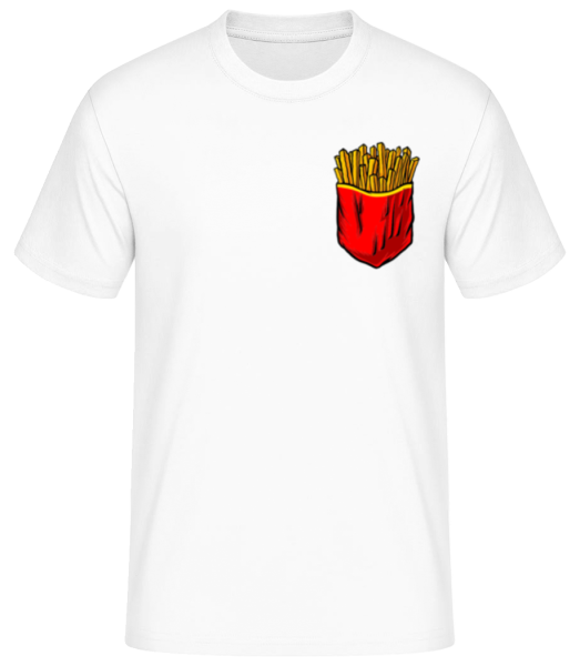 Breast Pocket Fries - Men's Basic T-Shirt - White - Front