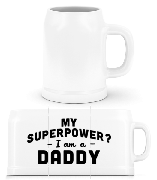 Superpower Daddy - Beer Mug - White - Front