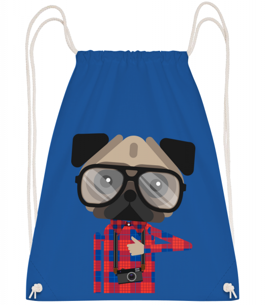 Nerdy Dog - Drawstring Backpack - Royal blue - Vorn