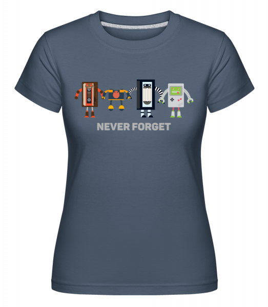 Never Forget Old Technology -  Shirtinator Women's T-Shirt - Denim - Vorn