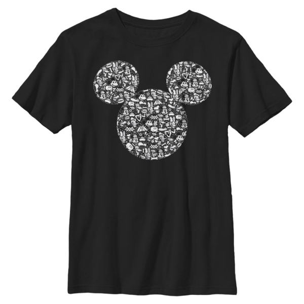 Disney - Mickey Mouse - Mickey Icons Fill - Kids T-Shirt - Black - Front