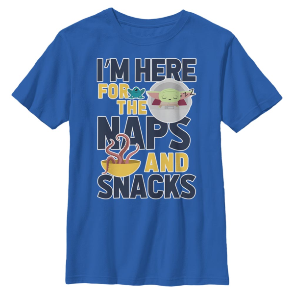 Star Wars - The Mandalorian - The Child Naps And Snacks - Kids T-Shirt - Royal blue - Front