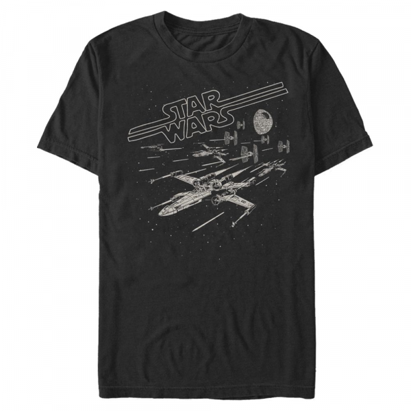 Star Wars - X-Wing Lazer Chase - Men's T-Shirt - Black - Front