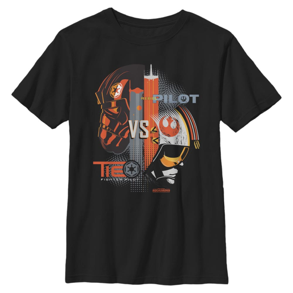 Star Wars - Squadrons - Skupina Empire vs Rebels - Kids T-Shirt - Black - Front
