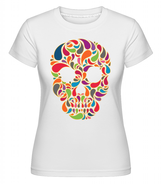Colorful Skull -  Shirtinator Women's T-Shirt - White - Vorn