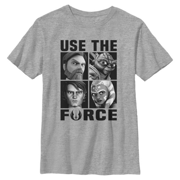Star Wars - The Clone Wars - Skupina Force Users - Kids T-Shirt - Heather grey - Front