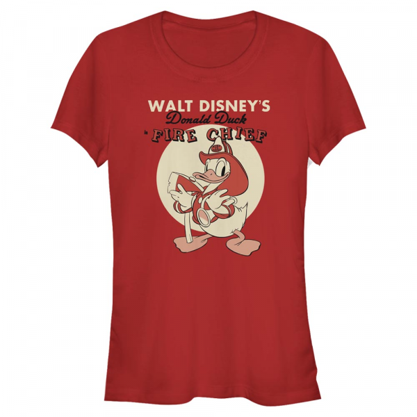 Disney - Mickey Mouse - Donald Duck Vintage Fireman Donald - Women's T-Shirt - Red - Front