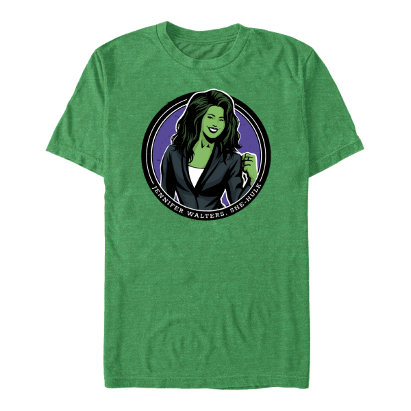 Marvel - She-Hulk Attorney at Law - She-Hulk Jennifer Walters Circle Badge - Men's T-Shirt - Heather green - Front