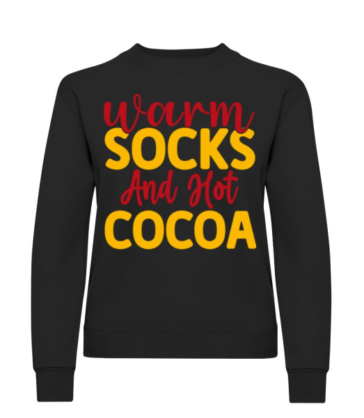 Warm Socks Hot Cocoa - Women's Sweatshirt - Black - Front
