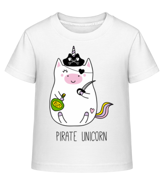 Pirate Unicorn - Kid's Shirtinator T-Shirt - White - Front