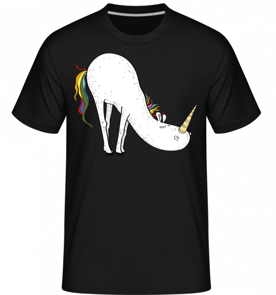 Yoga Unicorn Bücke -  Shirtinator Men's T-Shirt - Black - Vorn