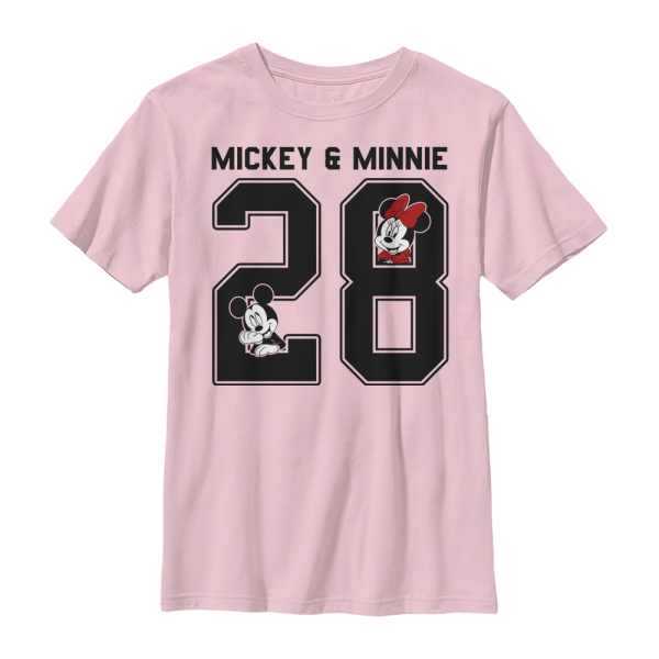 Disney - Mickey Mouse - Minnie Mouse Mickey Minnie Collegiate - Kids T-Shirt - Pink - Front