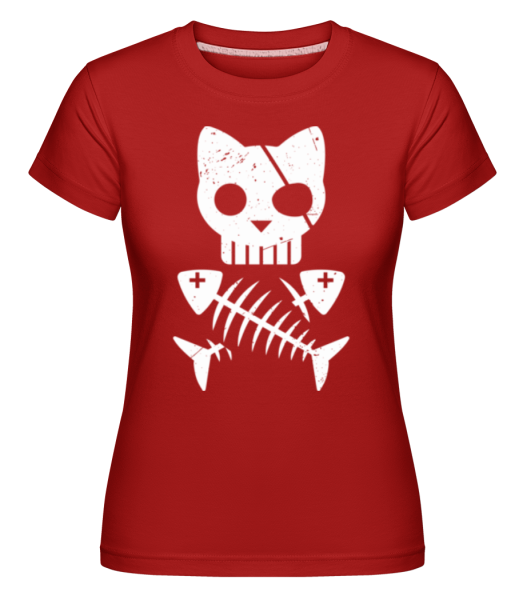 Cats pirate skeleton -  Shirtinator Women's T-Shirt - Red - Front