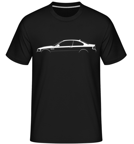 'BMW M3 Coupe E46' Silhouette -  Shirtinator Men's T-Shirt - Black - Front