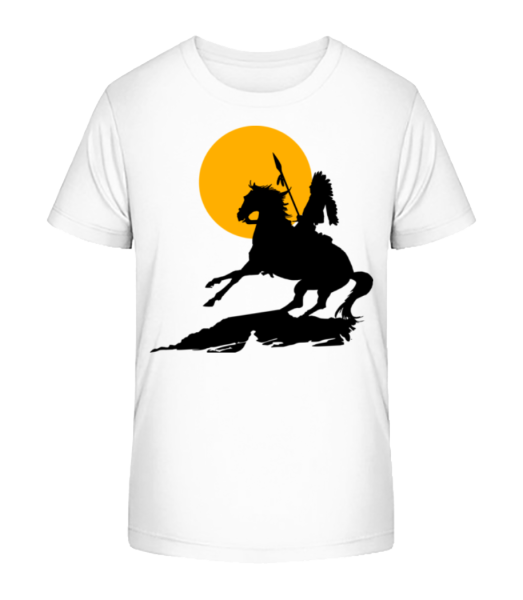 Knight Silhouette Sunset - Kid's Bio T-Shirt Stanley Stella - White - Front