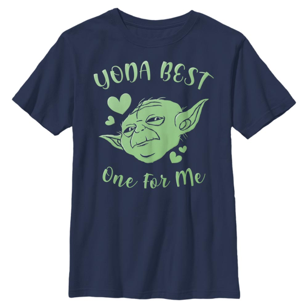 Star Wars - Yoda Best Hearts - Valentine's Day - Kids T-Shirt - Navy - Front