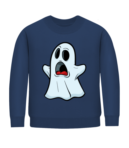 Cartoon Ghost - Kid's Sweatshirt - Navy - Front