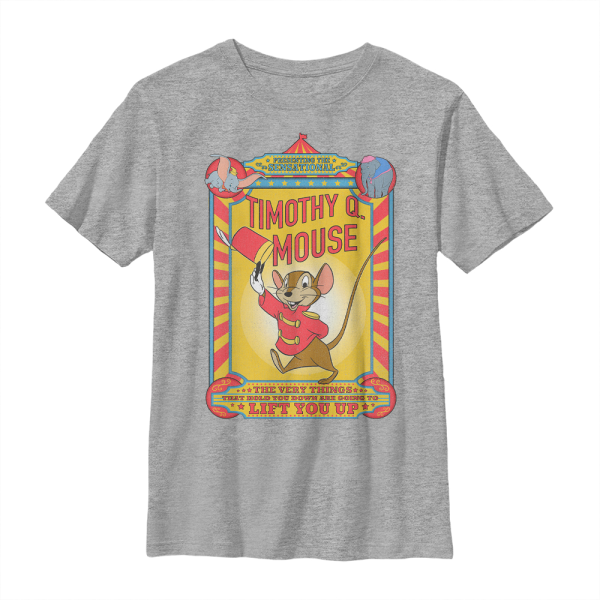 Disney Classics - Dumbo - Timothy Mouse Poster - Kids T-Shirt - Heather grey - Front