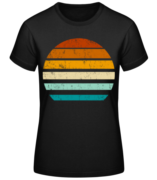Retro Sunset - Women's Basic T-Shirt - Black - Front
